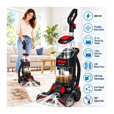 Yasomi Clean Force Pro dikey halı yıkama makinesi